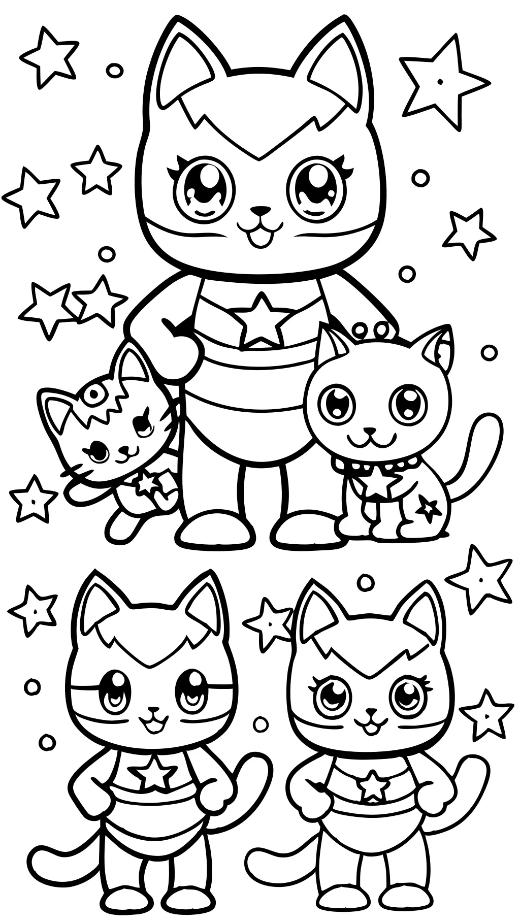 super kitties coloring page